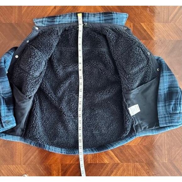 Member’s Mark Blue Plaid Sherpa Lined Flannel Shacket Boys Size M-Size 6/7 - Picture 9 of 12
